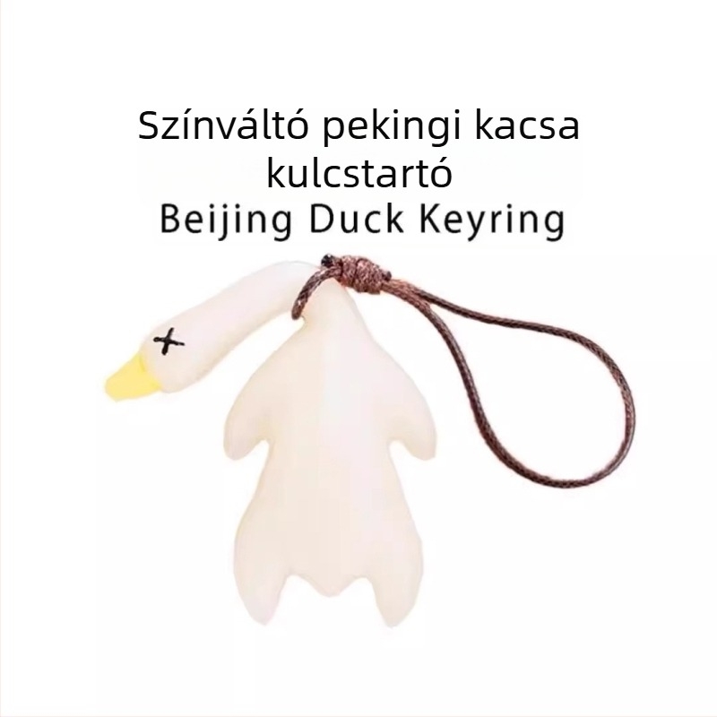 Autó visszapillantó tükörre szánt liba medál - színváltó, UV- és hőmérséklet-érzékeny, karikatúra stílus, Friendly márka, kulcstartó