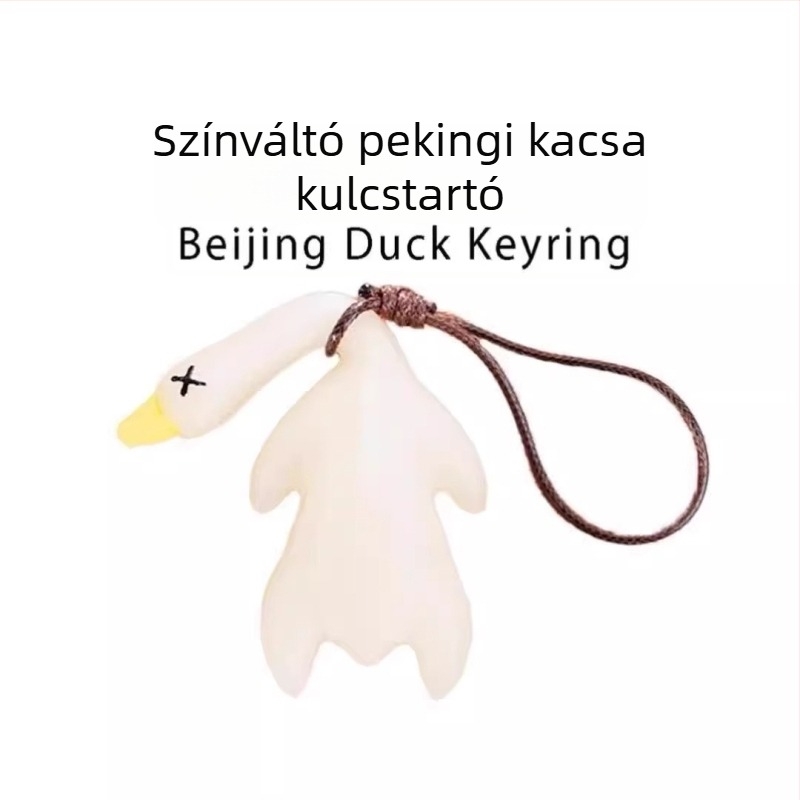 Autó visszapillantó tükörre szánt liba medál - színváltó, UV- és hőmérséklet-érzékeny, karikatúra stílus, Friendly márka, kulcstartó