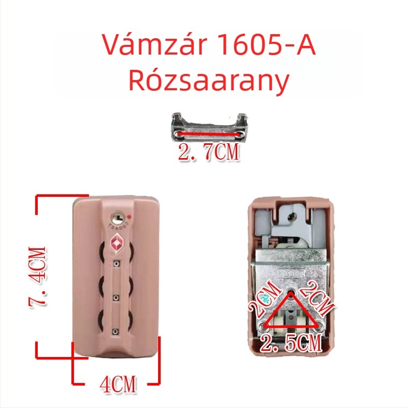 TSA007 bőröndzár jelszavas zár, ABS anyag, bőrönd javításához