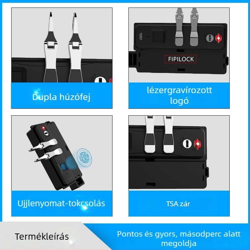 Fly rock bőröndzár, ABS anyag, 95 g, modern minimál stílus
