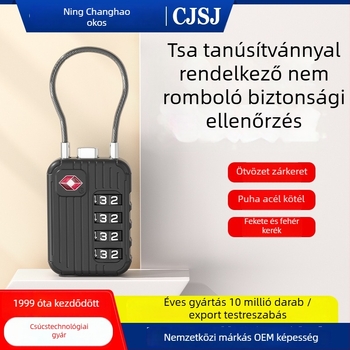 TSA bőröndzár mechanikus, TSA-542 modell, cink ötvözet, 3 mm zárókupak vastagság, 15 mm kar közötti távolság, könnyű luxus dizájn