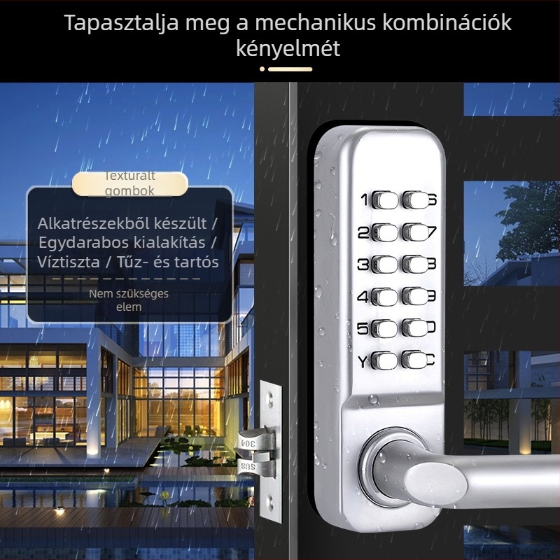 Edford 208A mechanikus numerikus ajtózár, cinkötvözet, modern minimalist stílus