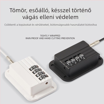 Szerelés nélküli jelszavas zár ajtókhoz, hűtőkhöz és ablakokhoz – LH-1, anyag: ABS + rozsdamentes acél + cinkötvözet, rúd távolság 185 mm, rúd vastagsága közepes