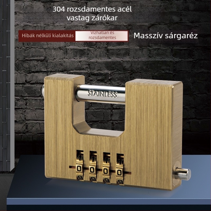 Numerikus kódzár – Téglalap alakú sárgaréz zár kapuk és láncok számára (Model RE-189)