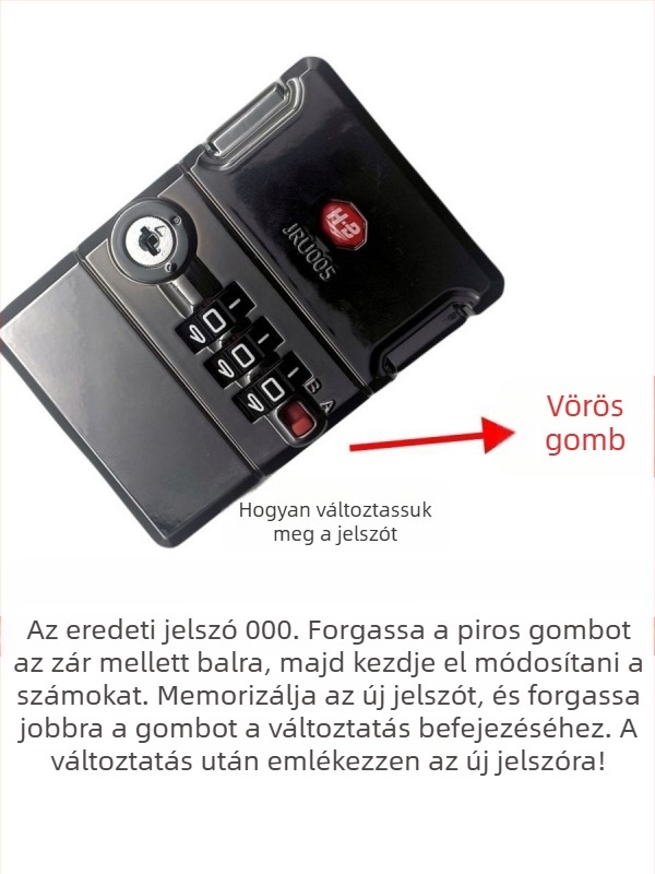 Bőrönd jelszavas zár-kiegészítő – ABS anyag, anti-theft védelem, 2024 tavasz, általános célú táskákhoz