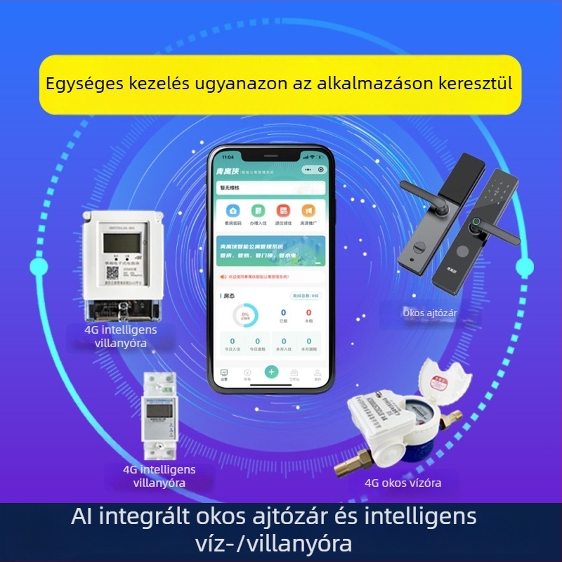 Bluetooth ajtózár ujjlenyomat-, jelszó- és kártyaolvasóval lakásokhoz, kompatibilis az apartmanmenedzsment rendszerrel