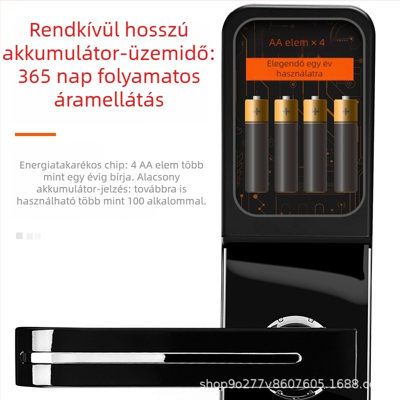 HF-K4 Alumínium ötvözetű okos zár szállodai használatra Bluetooth, IC-kártya/mágneskártya, jelszó és szenzoros zár
