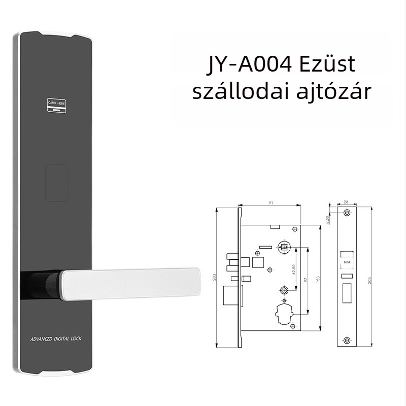 HF-K4 Alumínium ötvözetű okos zár szállodai használatra Bluetooth, IC-kártya/mágneskártya, jelszó és szenzoros zár