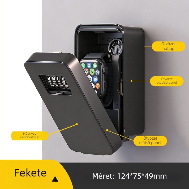 Jelszavas kulcstartó, fém + ABS műanyag, modell KB-10, mechanikus záródás