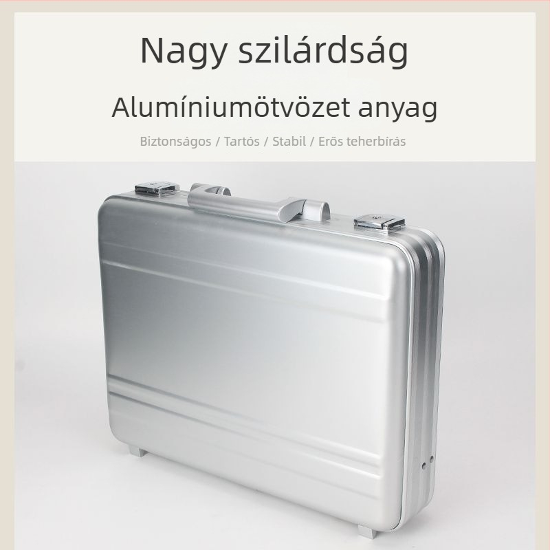 Zárható alumínium ötvözetű tok dokumentumok és 15,6 hüvelykes laptophoz, hordozható szerszámkészlet, összecsukható