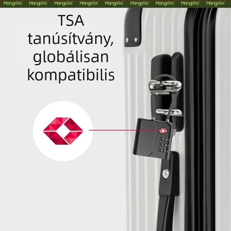 Rhk70 Apple AirTag-kompatibil poggyászzár — anti-lost, kombinált zár, acél+PC tokozás, 60mAh akkumulátor, megjelenés 2025