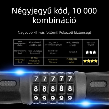 Jelszós mechanikus lakat | Ötvözet acél + ABS | Modell ZH-CS | Üvegezett és udvari ajtókhoz; Alkalmas ajtók, motorkerékpárok, elektromos kerékpárok, biciklik