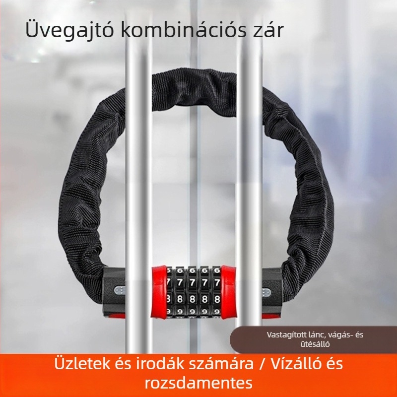 Jelszós mechanikus lakat | Ötvözet acél + ABS | Modell ZH-CS | Üvegezett és udvari ajtókhoz; Alkalmas ajtók, motorkerékpárok, elektromos kerékpárok, biciklik