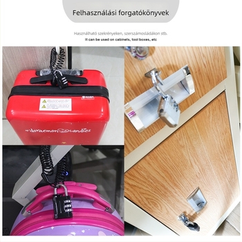 Cink ötvözetű kombinációs zár, 4- vagy 3 számjegyű kód; sokoldalú lakat edzőtermi ajtókhoz, szekrényekhez és kültérre