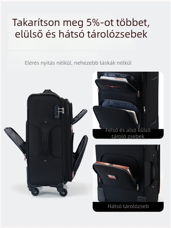 Oxford vászon bőrönd, nagy kapacitású, uniszex, kivehető kerekekkel, masszív és tartós