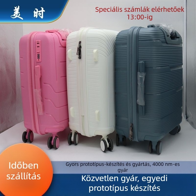 PP bőrönd TSA kombinációs zár, USB port, bővíthető, univerzális kerekek