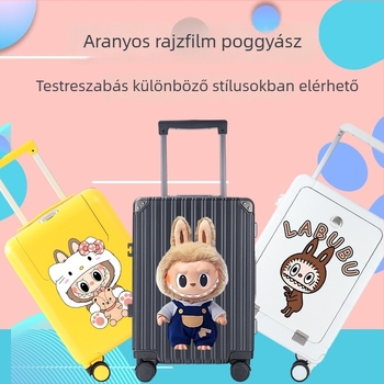 IP anime mintás kézipoggyász PC anyagból, TSA zár, USB-port, kapacitás 20–35L