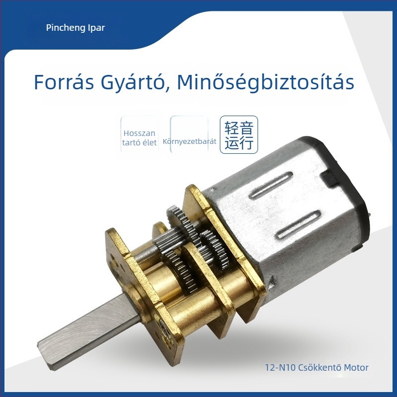 Szénkefés DC motor, modell 12-N10; 3–6 V; 59–61 rpm; 0,042–0,047 Nm