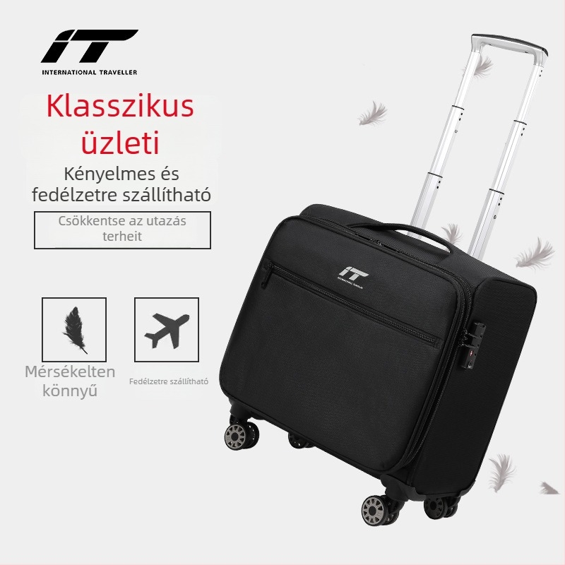 UK IT kis kézipoggyász stílusú gurulós utazótáska, laptoprekesz, vízálló Oxford anyag, 360° kerekek, TSA zár