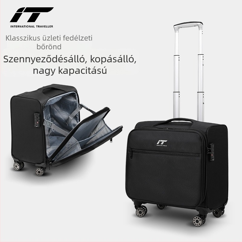 UK IT kis kézipoggyász stílusú gurulós utazótáska, laptoprekesz, vízálló Oxford anyag, 360° kerekek, TSA zár