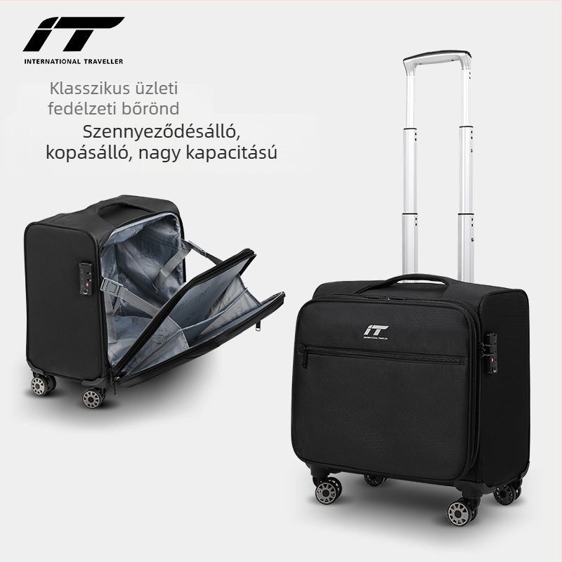 UK IT kis kézipoggyász stílusú gurulós utazótáska, laptoprekesz, vízálló Oxford anyag, 360° kerekek, TSA zár