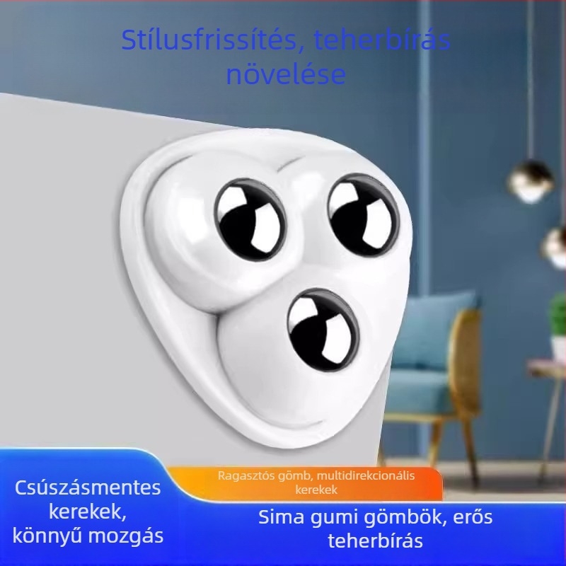Ragasztós felületű, csendes bútorkerék, rozsdamentes acélból