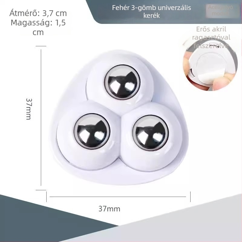 Ragasztós felületű, csendes bútorkerék, rozsdamentes acélból
