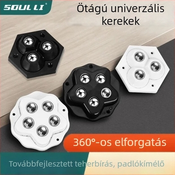 Universális forgó kerék alap ragasztóval történő rögzítéshez, fúrás nélkül, golyóscsapágyas görgő