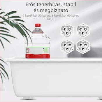 Universális forgó kerék alap ragasztóval történő rögzítéshez, fúrás nélkül, golyóscsapágyas görgő