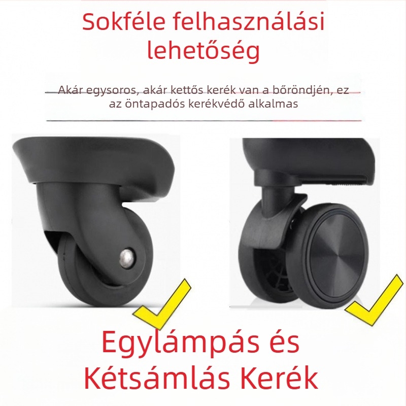 Univerzális öntapadós poggyász-kerekvédő, vastított, hangtalan, kopásálló, réz