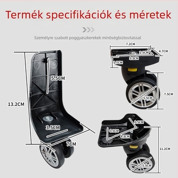 Poggyász univerzális kerekek, leszerelhető dupla kerékház, puha gumis, halk kerekek, műanyag