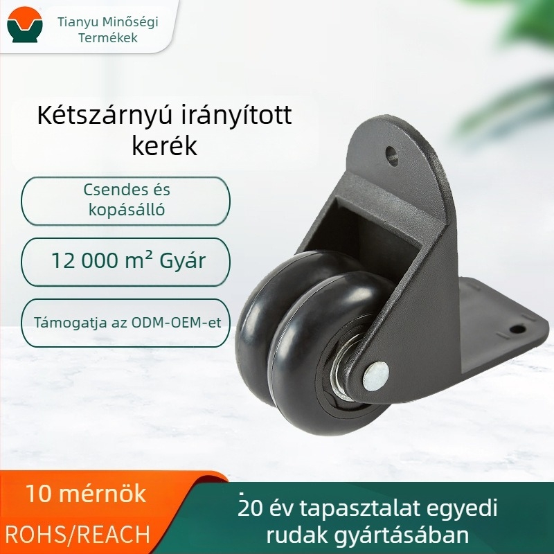 Kétszörös kerékkel ellátott irányító kerék poggyászhoz és kozmetikai táskákhoz, csendes és kopásálló, műanyag, 0,13 kg