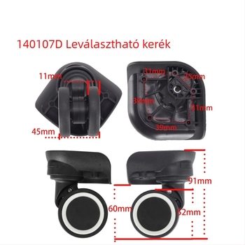 Koffer kerék — leválasztható, univerzális; modell 140107D, márka Also Pavilion, sor Removing wheel, anyag műanyag/nylon, ultra-könnyű, kopásálló, ütésálló