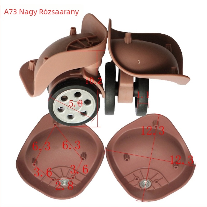 A73 nejlon poggyász kerék - körlyukú görgő, poggyász kiegészítő (Model: A73, Nylon, Poggyász tartozék)