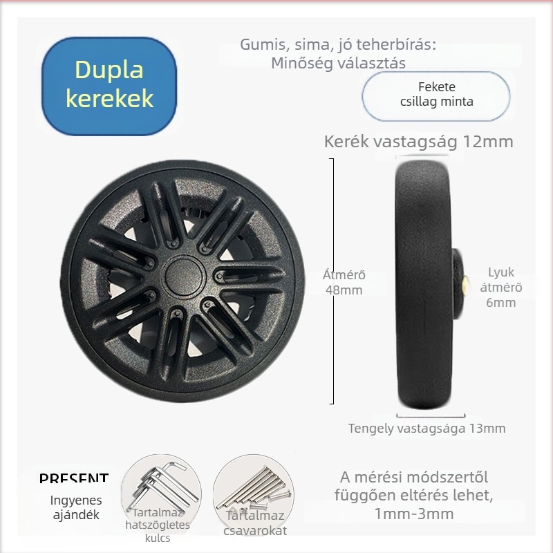 Réz anyagú univerzális kofferkerek – csere görgő, poggyász kiegészítő