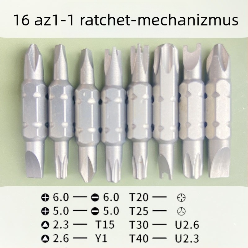 16 az 1-ben racsnis csavarhúzó készlet, többirányú, munkát megkönnyítő, állítható bitek — króm-vanádium acél penge, mágneses, szigetelt, metrikus méret