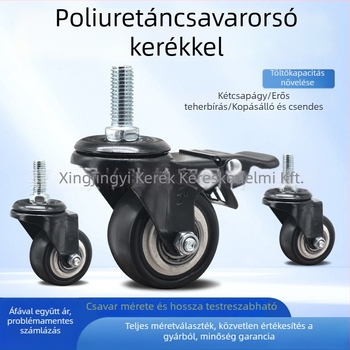 Bőrönd forgó kerék fékkel, testreszabott csavarméret, PP anyag, márka L.w