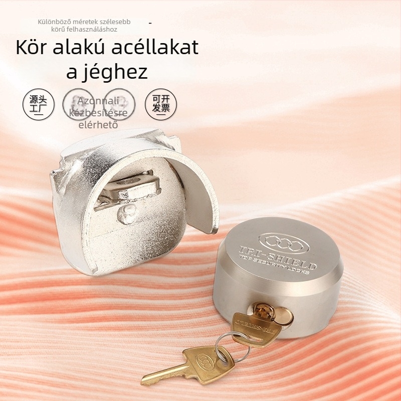 Rejtett kialítású lakat; Modell 73#; Anyag: 45# acél; Márka: Three Shields; Alkalmazás: kültéri ajtók, konténerajtók és raktárak; Modern, minimalistikus dizájn