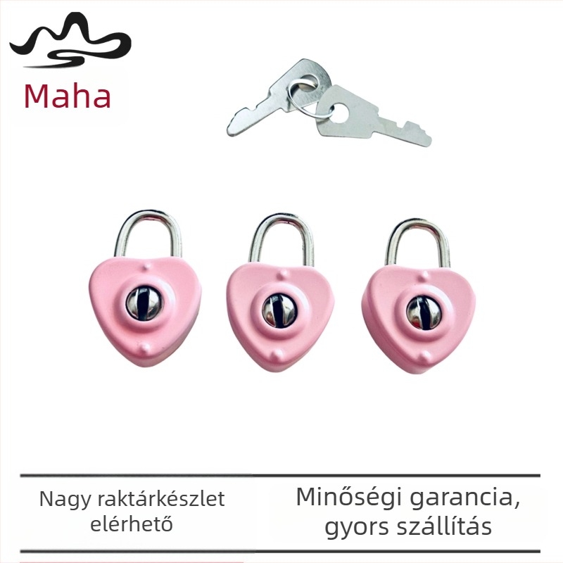 Szív alakú fém lakat, modell 1652, márka Mountains and Rivers, poggyászhoz, naplóhoz és DIY kiegészítőkhöz