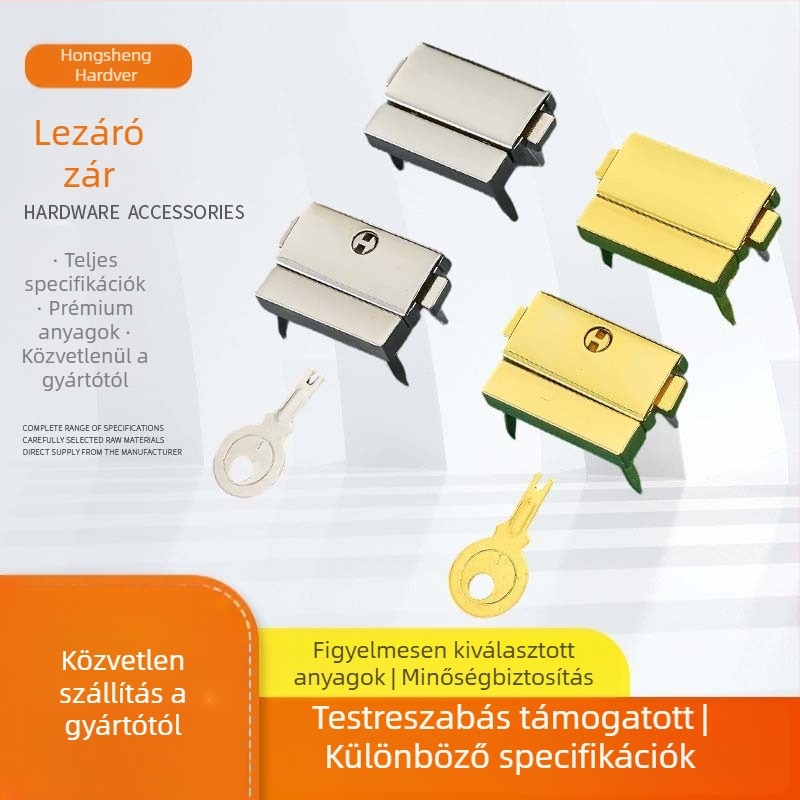 Mortise zár, cinkötvözet, lábakkal, Hongsheng márka, magáncímke elérhető