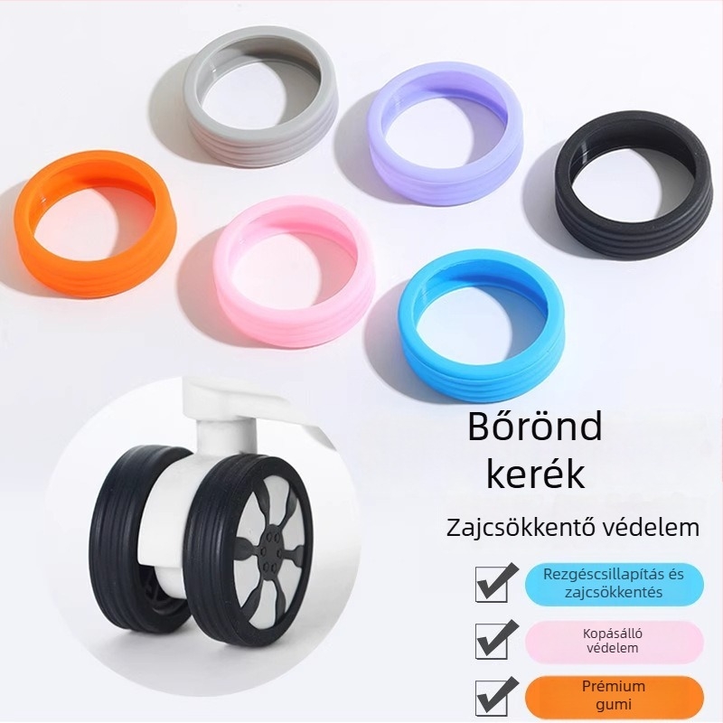 Koffer kerék gumiborítása – kopásálló, anyag: TPR, stílus: városi egyszerűség, mintázat: csíkos