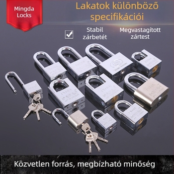 Lakat vasból, elektroplatált felülettel; szekrényekhez, kollégiumokhoz és raktárakhoz; kis egypontos záródású lakat