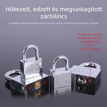 Lakat vasból, elektroplatált felülettel; szekrényekhez, kollégiumokhoz és raktárakhoz; kis egypontos záródású lakat