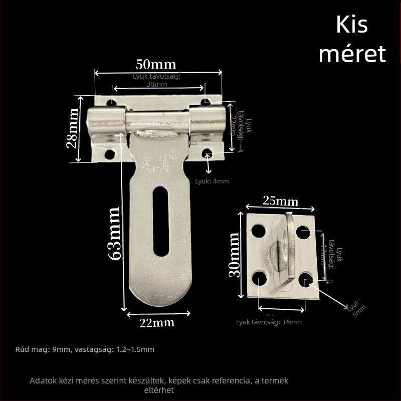 Vízszintes zár, rozsdamentes acélból, modell 2,5 hüvelyk