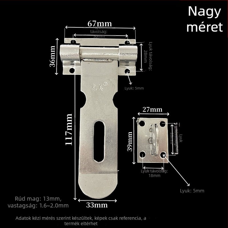 Vízszintes zár, rozsdamentes acélból, modell 2,5 hüvelyk