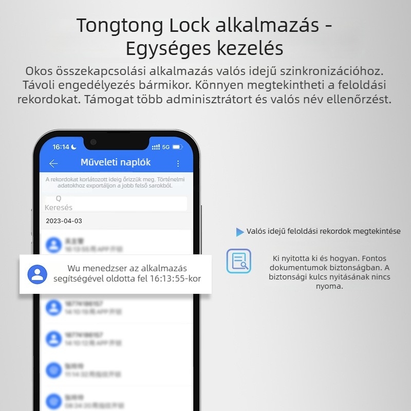 Elektronikus ujjlenyomat-zár, modell G916, vízálló kialakítás, 50 ujjlenyomat tárhely, több mint 10 000 nyitás, szkennelési idő kevesebb mint 2 másodperc.