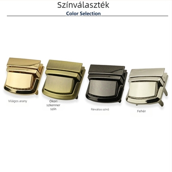 Táska zár - Fém négyzet alakú zár, Yongrun 102312, Bőrönd-kiegészítők