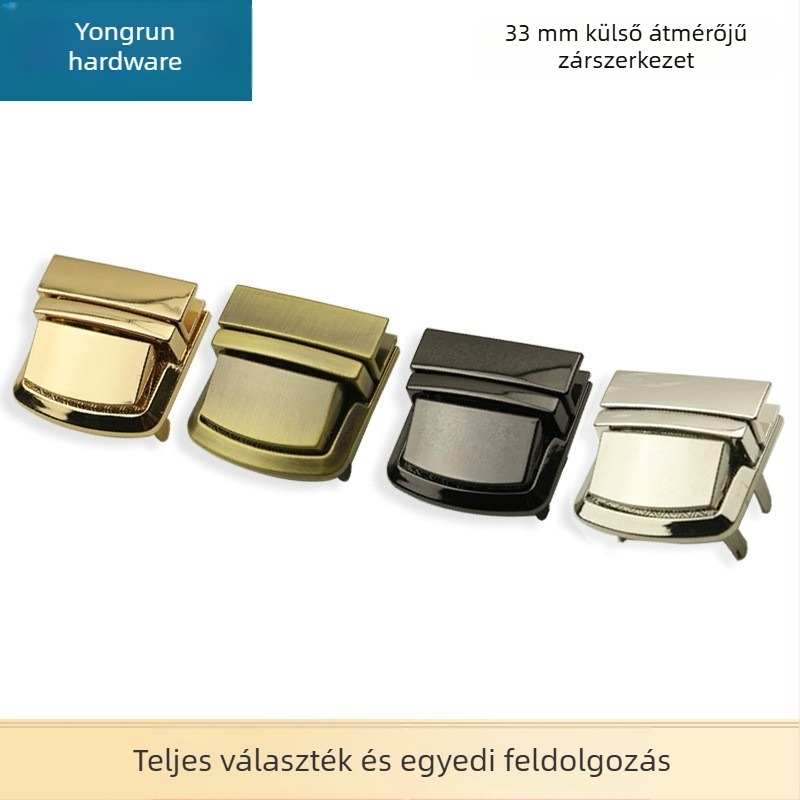 Táska zár - Fém négyzet alakú zár, Yongrun 102312, Bőrönd-kiegészítők