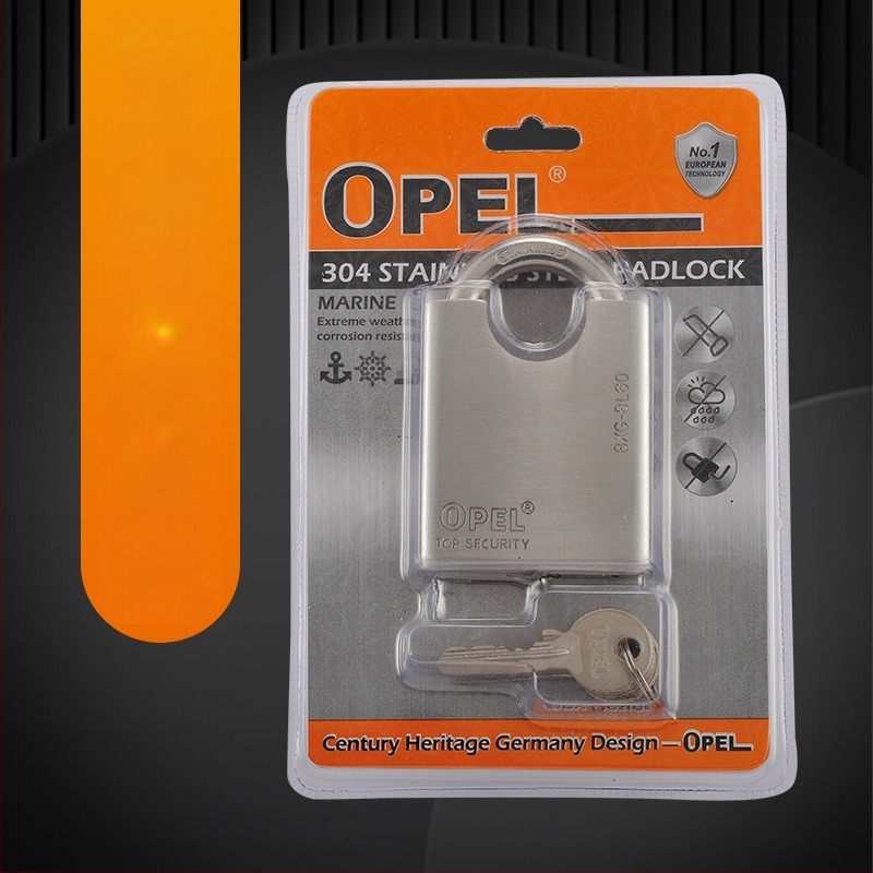 BXG-BL 304 rozsdamentes acél lakat – vízálló, korrózióálló, ellenáll a betörésnek és vágásnak, réz kulcs