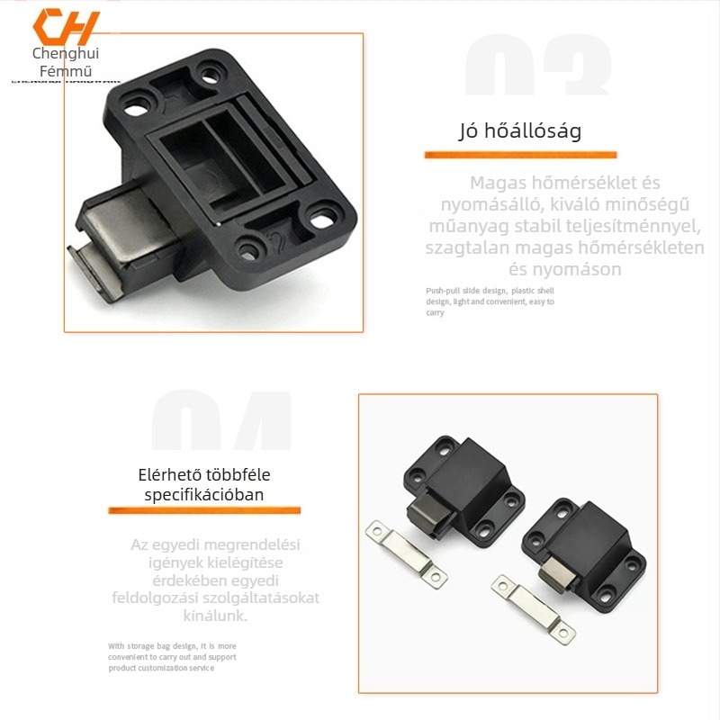 Háztartási lakat, modell 846, műanyag test, Fujian Hardware, modern minimalista stílus